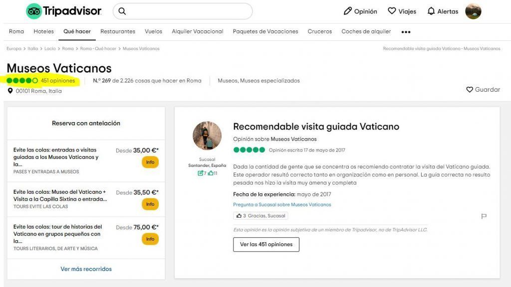 visita guiada Vaticano Opiniones TripAdvisor