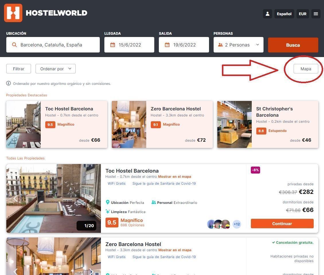 ¿Cómo funciona Hostelworld? ¿Hostelworld es seguro? - REVISIÓN 2024 6 Paso 1 como hacer una reservar en Hostelworld