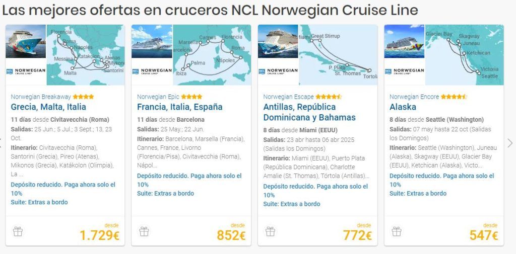 Le migliori offerte di crociere Norwegian a basso costo