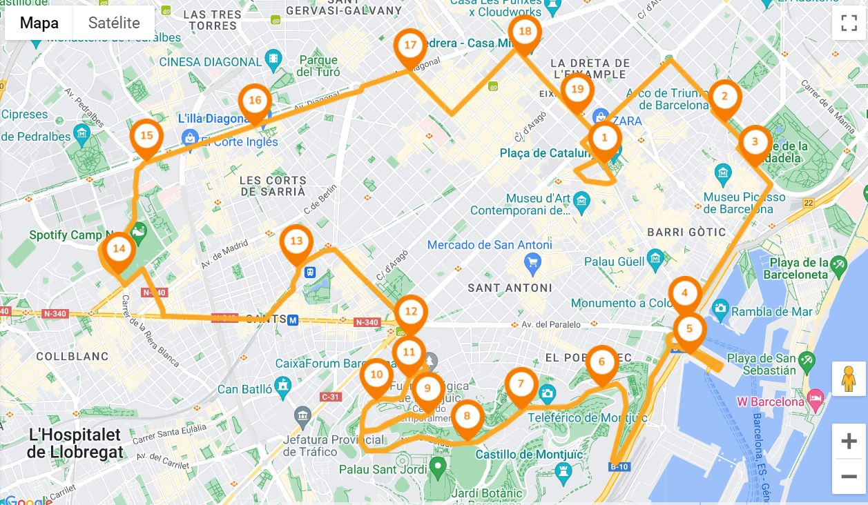 Mejor bus turístico de Barcelona - Todo la información 6 La Ruta Oeste o Ruta Naranja