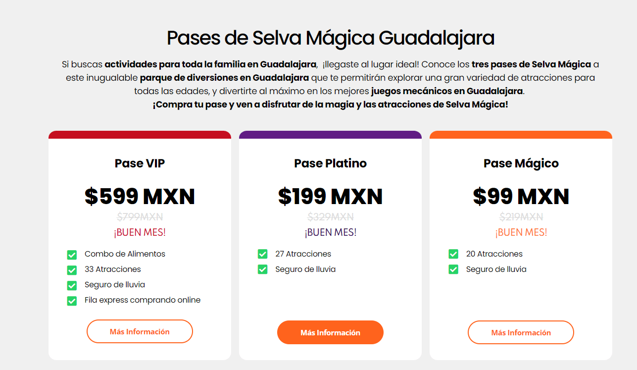 Diviértete con las Mejores Promociones en Guadalajara: Vive la Aventura en Selva Mágica, el Parque de Diversiones Más Emocionante 4 Selecciona el Pase que Más Te Convenga